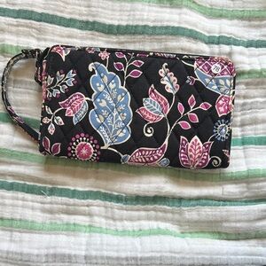 Vera Bradley Black Floral Wristlet